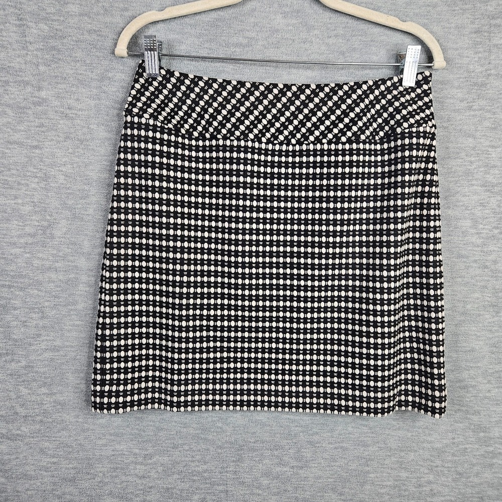 LOFT By Ann Taylor Women's Black White Polka dot Pencil Mini Skirt Size 6P NEW